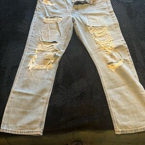 Aeropostale Light Blue Distressed Women's Flare Jeans